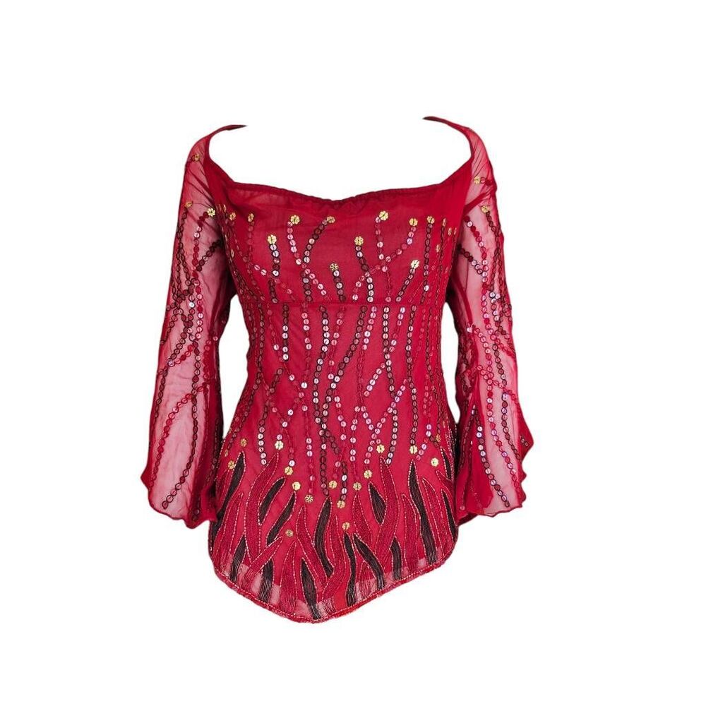 vintage whimsigoth silk blouse